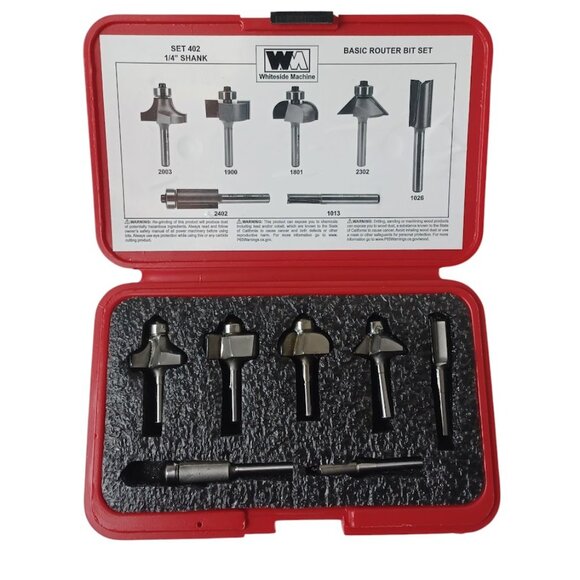 Whiteside Basic Router Bit Set NEW 402 (1/4" Shank) -7 Piece Set -Woodworking - Picture 1 of 10